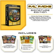 PalPacks Golden Pokemon Trading Card Mystery Box | Graded 8+ Card | Sealed Booster Pack | 25+ Cards