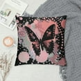 thumbnail image 2 of JEUXUS Pillow Covers Short Plush Pillowcase Cute Beautiful Bling Butterflies White, 2 of 5