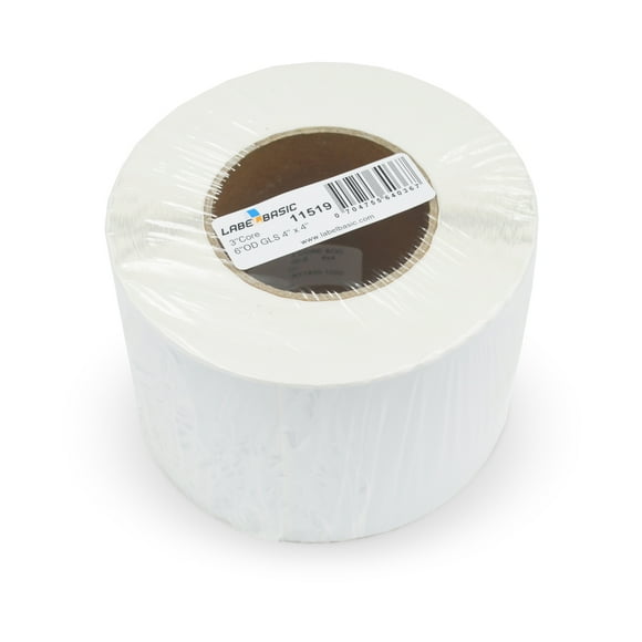 4" x 4" High Gloss Inkjet Label Rolls 700 Labels Per Roll, 3 Inch Core, 6 Inch OD