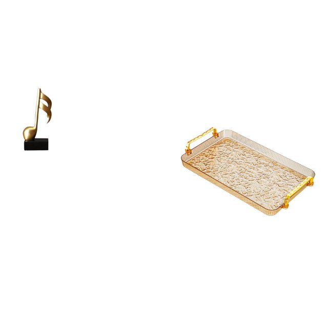 Figura de escritorio,Escultura de nota musical para escritorio,oficina,decoración del hogar,Bandeja para servir,Bandeja de cocina rectangular con asa,Bandeja de almacenamiento Plato para