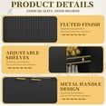 thumbnail image 4 of LUCKYELF Sideboard Buffet Cabinet, Fluted Accent Cabinet with Adjustable Shelves, Storage Cabinet for Kitchen, Black, 4 of 8
