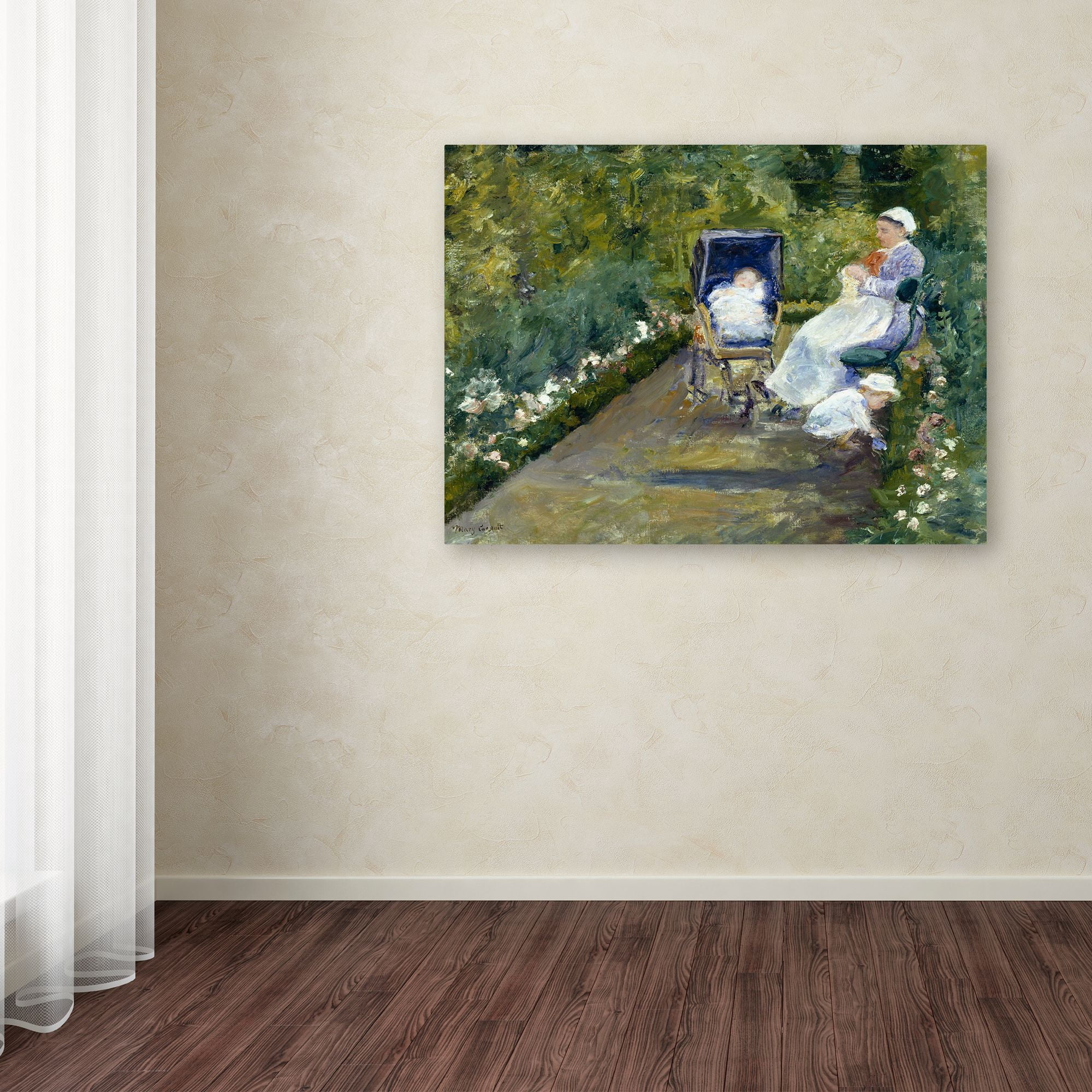 Cassatt 'Children In The Garden With Nanny' Canvas Art