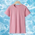 thumbnail image 2 of Ice Cooling Shirts for Women Short Sleeve Summer, Quick Dry Breathable Lightweight Moisture Wicking Tops for Workout, Athletic, Gym, Tennis, Yoga, Pink 2XL, 2 of 8