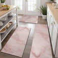 thumbnail image 2 of Pink Marble Pattern Kitchen Rugs Sets Of 3,Kitchen Runner Rugs Non Skid Washable,Decorative Kitchen Floor Mats for Kitchen,Sink,Laundry,17"x30"+ 17"x47" + 17"x59", 2 of 6