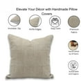 thumbnail image 4 of Fabdivine Thick Linen Hand Block Print Decorative Throw Pillow Cover , 14"X36", Brown, 4 of 5