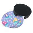 thumbnail image 6 of PAYOHTO Kids Girls Mermaid Premium PU Leather Coasters Set - 6 Stylish Round Drink Coasters with Storage Box for Home and Office Use, 6 of 6