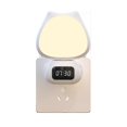 thumbnail image 1 of Time rotating remote control night light rechargeable and plug timed dimmable soft light nursing night light with clock, 1 of 5