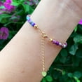 thumbnail image 4 of Sea Sediment Jasper 3.5mm Round Shape Smooth Cut Beads 7 inch Gold Plated Clasp Bracelet for men, women, unisex. Link Chain Stacking Bracelet.|LINK_06035, 4 of 6
