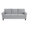 thumbnail image 5 of Miekor Furniture Modern Sofa Dark Gray Textured Fabric Upholstered Rounded Arms Attached Cushions Transitional Living Room Furniture W5U750, 5 of 8