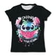 thumbnail image 3 of Camisetas de Disney Stitch para niñas, ropa informal de verano de manga corta con bonitos dibujos animados para niños, camisetas con corazones, camisetas suaves para niños, 3 of 5