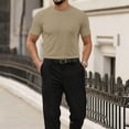 thumbnail image 7 of Breeze Shirts for Men Beer Belly Wearbreeze Short Sleeve Collared Textured Casual Golf Shirt Quick Dry Khaki L, 7 of 7