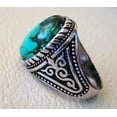 thumbnail image 6 of Tibetan Turquoise Ring, Silver Jewelry, 925 Silver Ring, Father's Day, AAA Natural Turquoise, December Birthstone Ring, Heavy Mens Ring, Spiritual Healing Gemstone, Christmas, Signet Mens Ring, 6 of 6