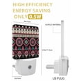 thumbnail image 3 of Night Lights Auto Sensor Pink Aztec Boho Plug-in LED Nightlights Lamp Dusk to Dawn for Living Room, Bedroom, Bathroom, Hallway, Stairways Home Wall Decor, Tribal Geometric Pattern Night Light, 3 of 9