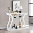 thumbnail image 5 of CQAOE 47" Modern Wood Console Table with Curved Legs & 3-Tier Shelf – Perfect for Entryway, Living Room, Hallway – Easy Assembly, Stylish Accent Sofa Table(White), 5 of 14
