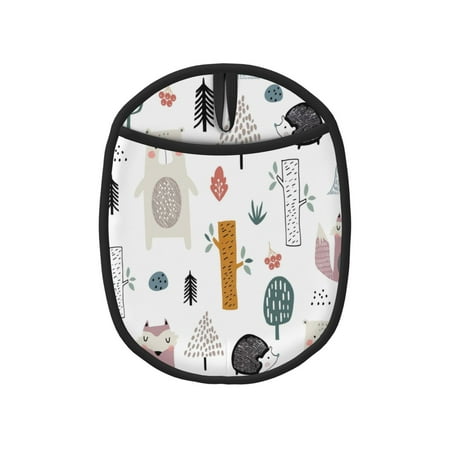 

1 Pc Silicone Pot Mat Mitten Heat-Resistant Quilted Liner Oven Hot Pads With Pockets For Women Men Kitchen Cooking Bbq Baking Cute Bear Fox Newborns
