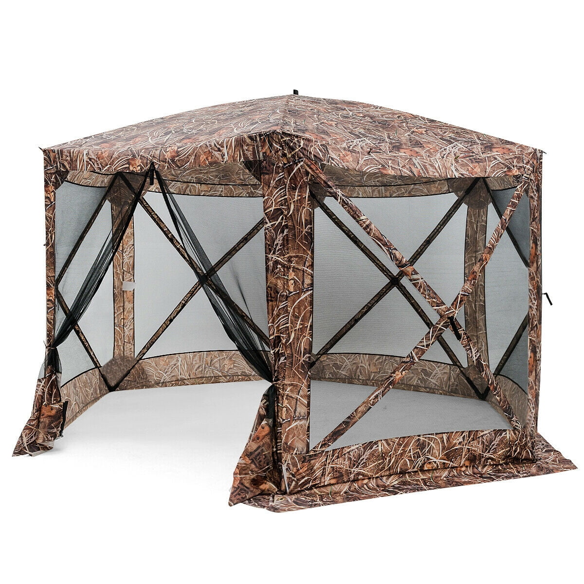 Gymax Portable Pop Up 6 Sided Canopy Instant Gazebo Screen ...