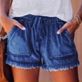 thumbnail image 2 of Ketyyh-chn99 Denim Shorts for Women Jean Shorts Casual Summer Denim Shorts Mid Waist Ripped Shorts Blue,S, 2 of 5