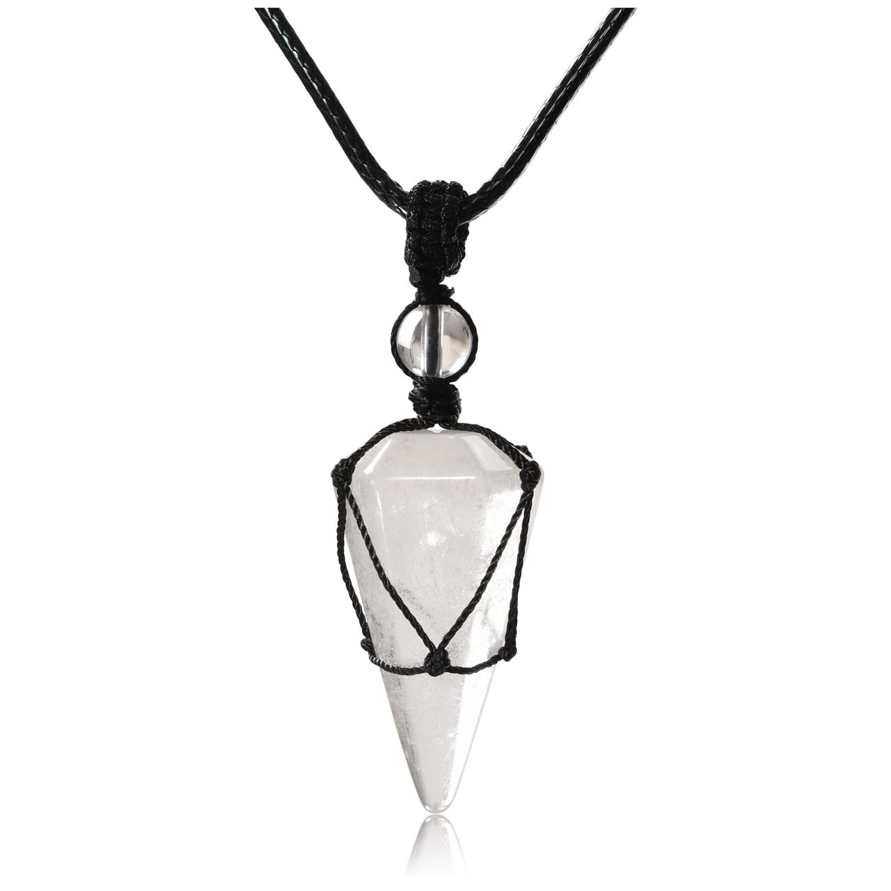 Natural Crystal Pendulum Quartz Stone Pendant Chakra Healing Gemstone Necklace