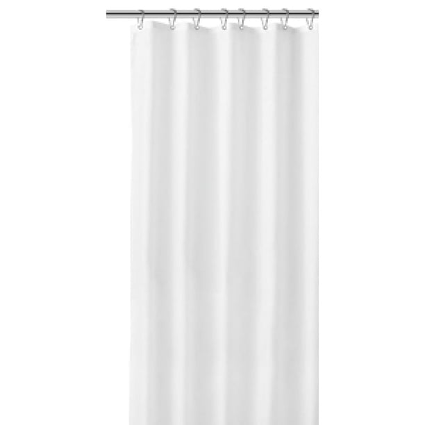 Cortina de ducha de calidad hotelera de tela de fibra de poliéster repelente al agua con ojales de metal reforzados, revestimiento de ducha antibacteriano y antimoho para bañera (180 x 200 cm)