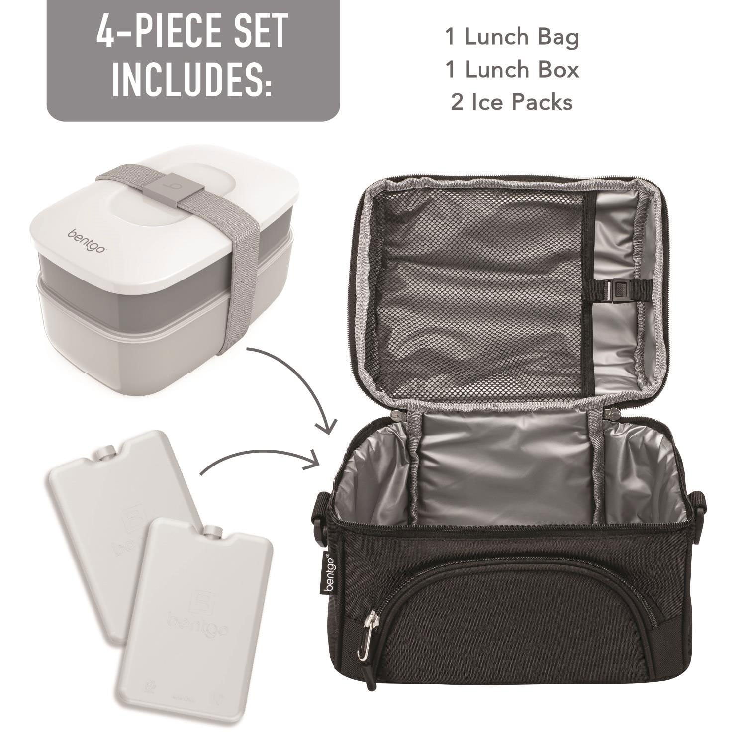 Bentgo 4-Piece Deluxe Set With Insulated Lunch Bag, Ice