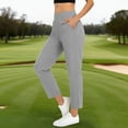 thumbnail image 2 of SROBPTY Women Stretch Cropped Casual Sports Daily Trousers Gray, XL, 2 of 5