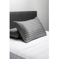 thumbnail image 2 of Fishers Finery 30mm 100% Pure Mulberry Silk Pillowcase (Gray Stripe, Queen), 2 of 5