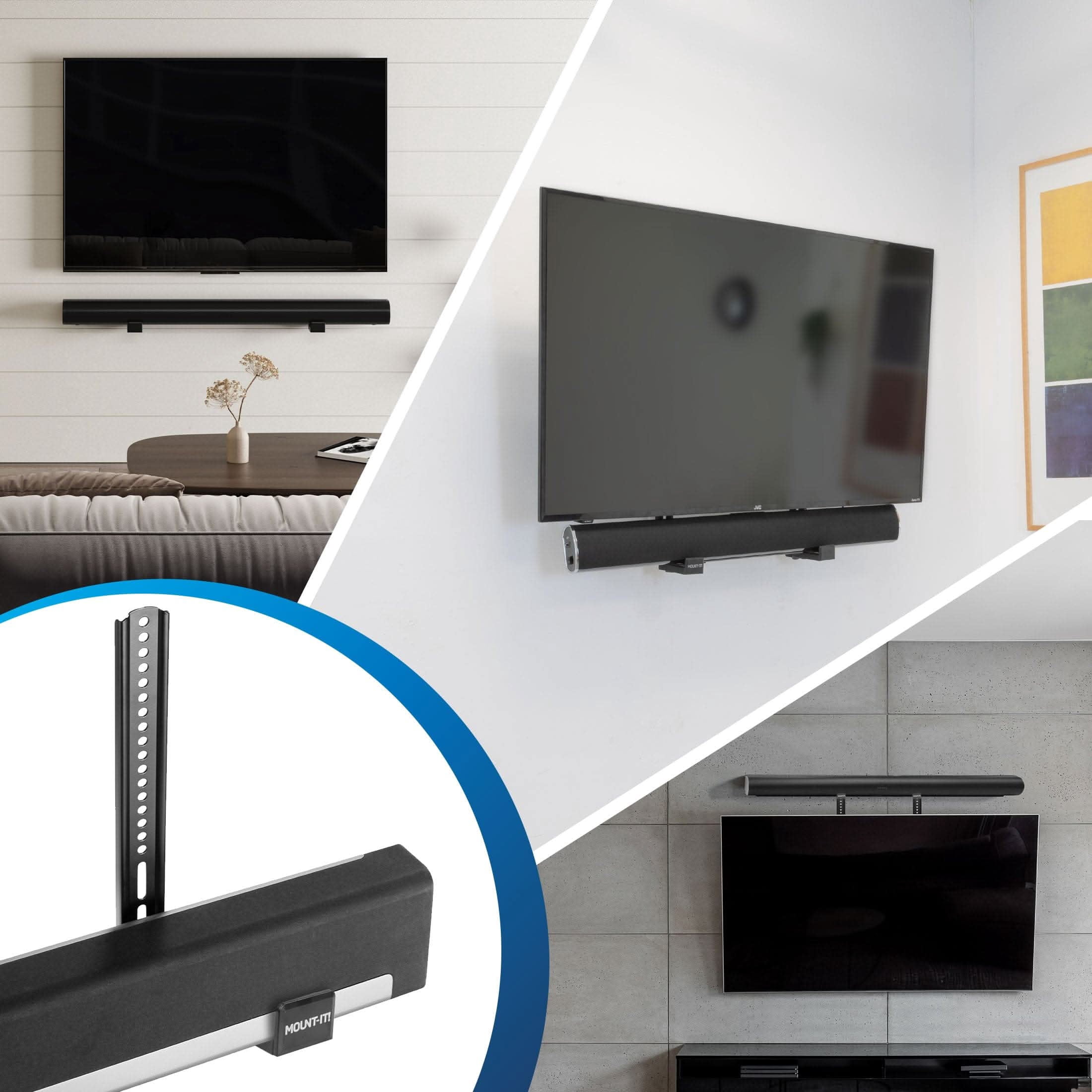Mount-It! Universal Soundbar Mount Brackets for TV VESA and Wall Installation