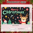 thumbnail image 2 of Reindeer Theme Christmas Banner Golden Stars Holiday Backdrop Colorful Ornaments Snowflake Pattern Xmas Display for Christmas Party Indoor Decoration Family Gathering, 2 of 9