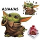 thumbnail image 2 of Rompecabezas de madera de Yoda de Disney para niños, rompecabezas de animales irregulares en 3D de Star Wars, forma mandaloriana, juguete para niños, 2 of 4