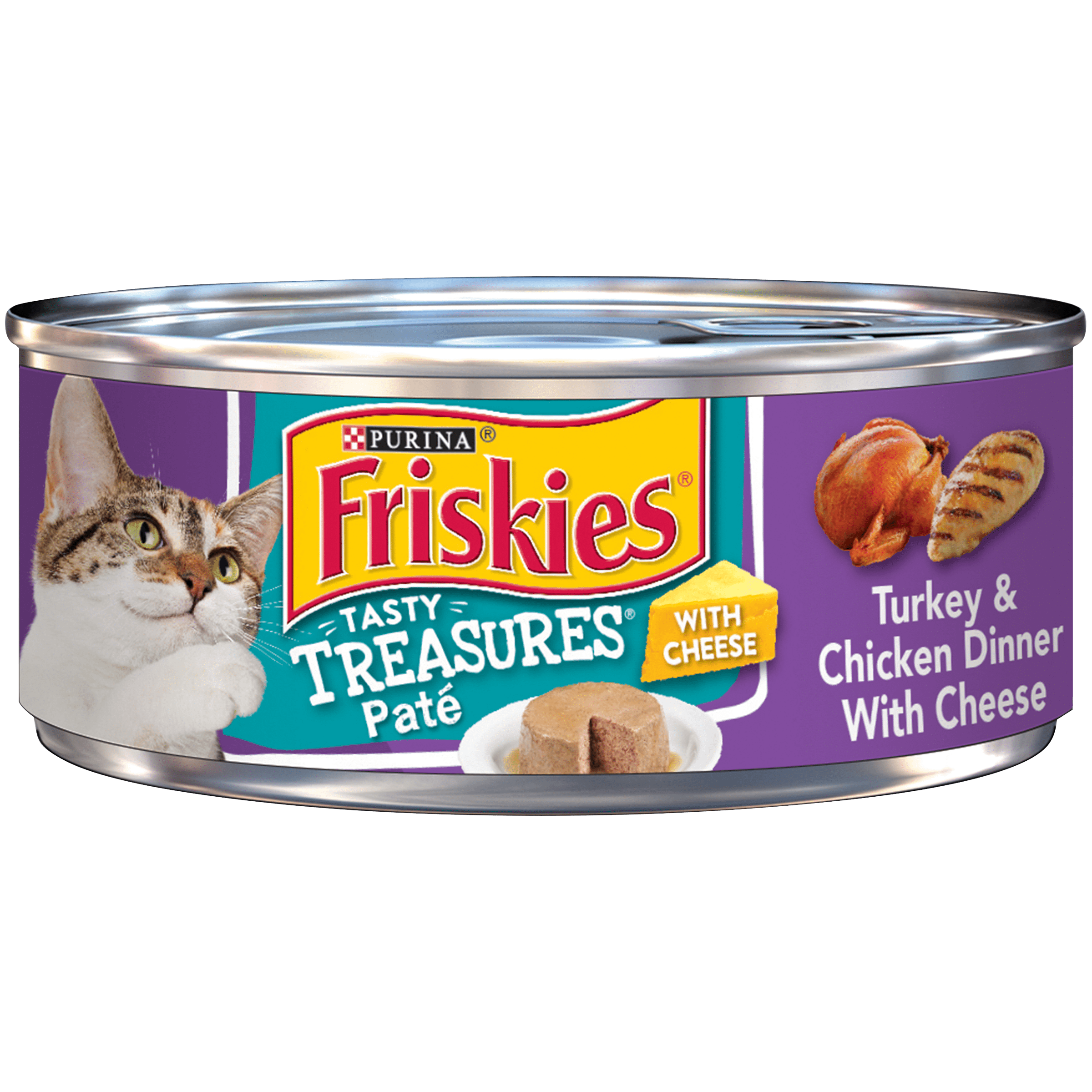 Friskies Pate Wet Cat Food, Tasty Treasures Turkey & Chicken Dinner