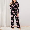 thumbnail image 2 of Pajama Sets for Women 2 Pcs, Gradient Butterfly Button Down Long Sleeve Sleepwear Lounge PJ Sets, 2 of 6