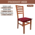 thumbnail image 2 of 4Pack Stretch Seat Covers, Dining Room Chair Seat Slipcover, Leaves, Burgundy, 2 of 6