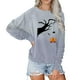 thumbnail image 2 of Sudadera de cuello redondo de Color degradado con estampado de araña de árbol divertido de Halloween para mujer Top de manga larga Fridja fjkfkj805, 2 of 4