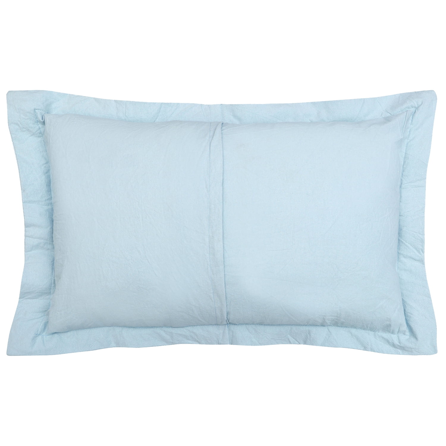 Better Trends King Sham Pillowcase For king Bedspread 100% Cotton 1 Pack 20" x 36" Ultra Soft Waffle Weave Medallion Design Decorative Case Covers for Bed Heirloom Collection (Blue)