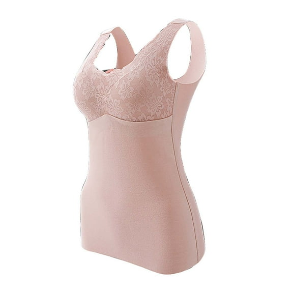 Thermal Underwear for Women Seamless Fleece Lined Warm Underwear Cami Shirt Cold-Proof One-Piece Bottoming Vest