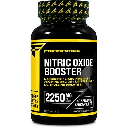 Nitric Oxide Booster  750 mg  120 Capsules  Primaforce