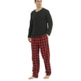 thumbnail image 5 of LANBAOSI Men Pajamas Set Comfy Plaid Flannel Pants And Microfleece Shirt Size XL, 5 of 6