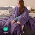 thumbnail image 6 of Bare Home Shaggy Blanket - 90" x 108" - Ultra Soft Fleece - King, Eggplant, 6 of 7