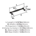 thumbnail image 5 of Amerock Enlivity 5-1/16 inch (128mm) Center-to-Center Oil-Rubbed Bronze Cabinet Pull, 5 of 6