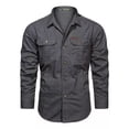 thumbnail image 1 of Camisa Cargo Militar Con Botones De Manga Larga For Hombre, 1 of 2