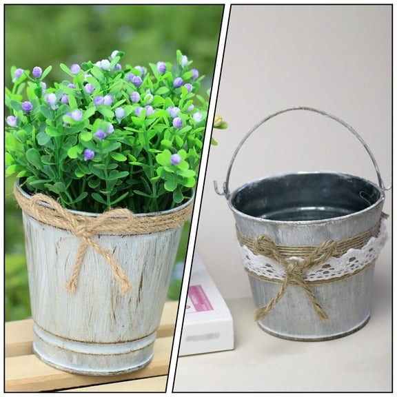 Phenofice 3Pcs Rustic Metal Jug Vase Iron Flower Bucket Home Decoration Storage Indoor Use
