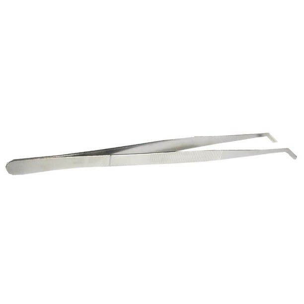 Herramienta manual Pinzas antiestáticas de punta plana de plástico negro - Acero inoxidable .8 pulgadas de largo Doblado 30cm Yuyangstore Pinzas de acero inoxidable