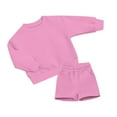 thumbnail image 5 of WRKEKC Kids Fall Winter Outfits for Girls Boys 4-16 Years Long Sleeve Sweatshirt and Shorts Two Piece Casual Loose Fit Warm Set, 5 of 6
