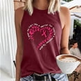 thumbnail image 2 of VKOYWKM Womens Breast Cancer Awareness Tank Tops Pink Ribbon Graphic Tank Top Sleeveless Crew Neck Fight Cancer Shirts Inspirational Breast Cancer Tank Tops, 2 of 5