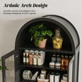 thumbnail image 5 of VEANERWOOD 71" Tall Arched Cabinet with Glass Doors, Wood Fluted Pantry Cabinet with Adjustbale Shelves for Dining Room, Kitchen & Living Room, 5 of 12