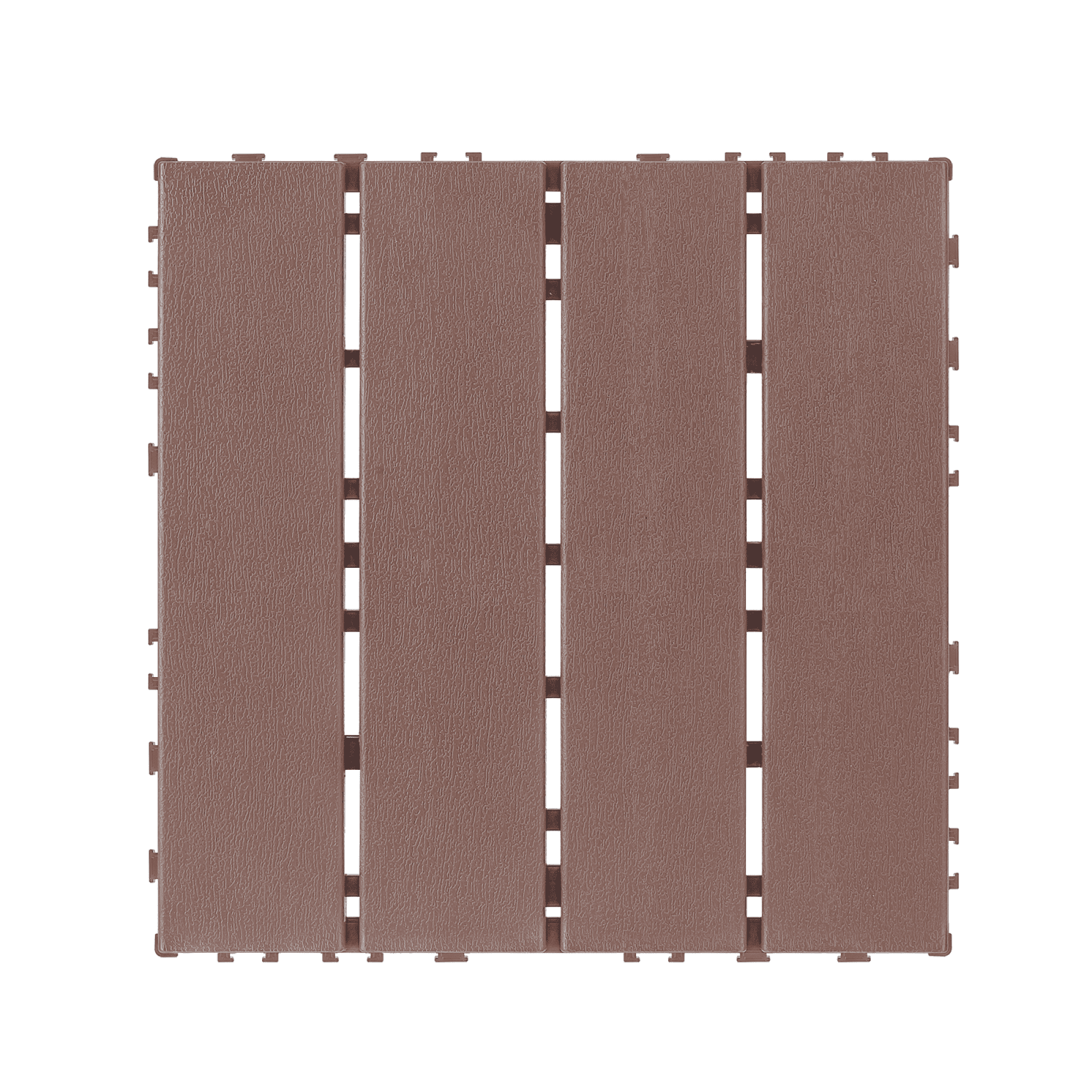 44 Pack Plastic Interlocking Deck Tiles,12"x12" Waterproof Indoor/Outdoor Floor Tiles,All-Weather Patio Floor Decking Tiles for Garden,Lawn,Porch,Poolside,Balcony,Striped 02,Brown