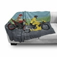 thumbnail image 3 of Motorcycle Soft Flannel Fleece Blanket, 2 Bikers Racing on the Road Speed and Action Themed Digital Modern Composition, Cozy Plush for Indoor and Outdoor Use, 70" x 90", Multicolor, by Ambesonne, 3 of 6
