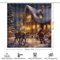 thumbnail image 2 of Santa Claus Reindeer Vintage 4 Pcs Shower Curtain Set with Rug Bathroom Sets with Waterproof Fabric And Non-Slip Rugs Toilet Lid Cover Bath Mat Decor with Hooks, 2 of 8