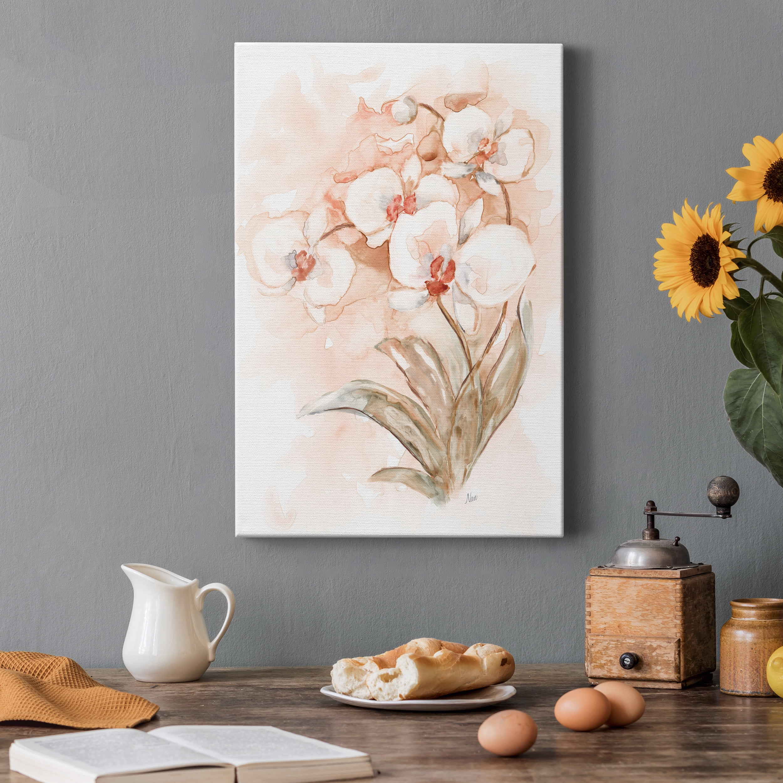 White and Coral Orchid II Premium Gallery Wrapped Canvas - Ready to Hang - 24 x 36