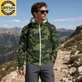 thumbnail image 3 of Havenx Mens Uv Protection Fishing Jackets Camo Long Sleeve Full Zip Jacket Thumbhole Hooded Hoodie Jacket Fishing Casual Summer Lightweight Hiking Blouse,Green S, 3 of 7